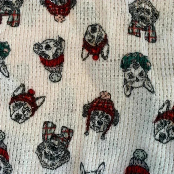 Falls Creek Plus Size 3X Thermal Waffle Knit Pajama Joggers Pants Dogs Christmas - Picture 1 of 6